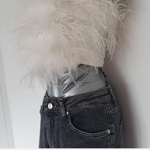 Karen Millen Bardot feather crop top - Picture 3 of 7